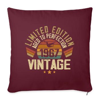 Vintage 1967 Cadeau d’anniversaire 1967 Rétro - Housse de coussin décorative 45 x 45 cm - bordeaux - Devant