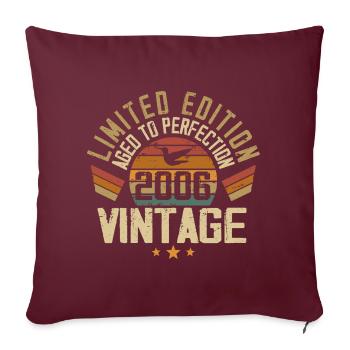 Vintage 2006 Cadeau d’anniversaire 2006 Rétro - Housse de coussin décorative 45 x 45 cm - bordeaux - Devant