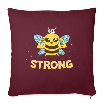 Bee Strong Femmes Cute Bee Graphic Shirt - Housse de coussin décorative 45 x 45 cm - bordeaux - Devant
