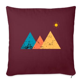 Vélo montagne formes - Housse de coussin décorative 45 x 45 cm - bordeaux - Devant