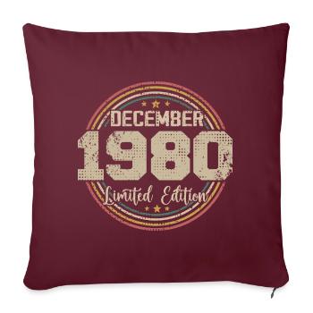 Les Légendes Sont Nées En Décembre 1980 - 1980 - Housse de coussin décorative 45 x 45 cm - bordeaux - Devant