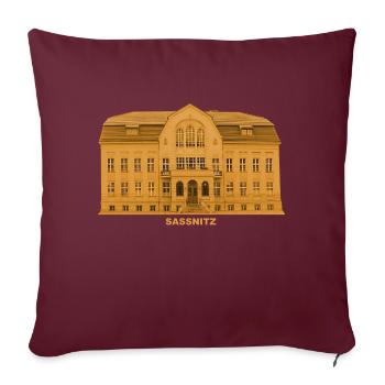 Hôtel de ville de Sassnitz Rügen Mecklembourg-Poméranie-Occidentale - Housse de coussin décorative 45 x 45 cm - bordeaux - Devant
