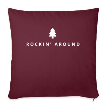Rockin' Around, Merry Christmas, christmas tree - Sofakissenbezug 45 x 45 cm - Burgunderrot - Vorne