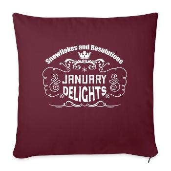 Snowflakes and Resolutions: January Delights. - Housse de coussin décorative 45 x 45 cm - bordeaux - Devant