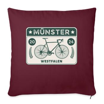 Münster - Ville à vélo - Housse de coussin décorative 45 x 45 cm - bordeaux - Devant