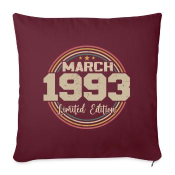 Awesome seit März 1934 Geburtstag 1934 Geschenk - Sofakissenbezug 45 x 45 cm - Burgunderrot - Vorne