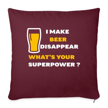 Superkräfte - Bier - Sofakissenbezug 45 x 45 cm - Burgunderrot - Vorne