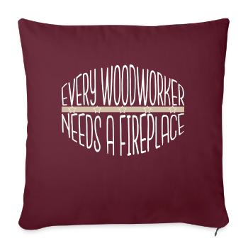 Sexy Charpentier T-shirts Charpentier Plombier - Housse de coussin décorative 45 x 45 cm - bordeaux - Devant
