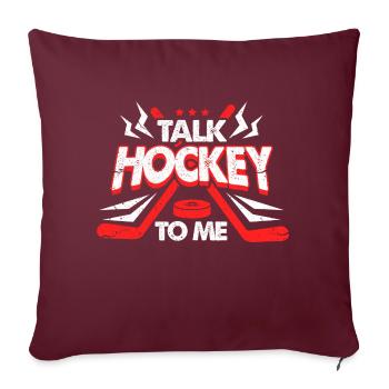 Parlez-moi de hockey - Housse de coussin décorative 45 x 45 cm - bordeaux - Devant