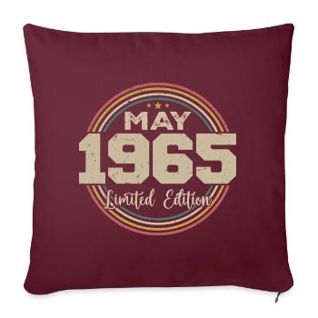 Mai 1965 Vintage Nées En Mai 1965 Anniversaire - Housse de coussin décorative 45 x 45 cm - bordeaux - Devant