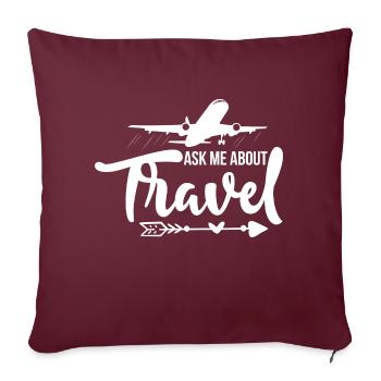 Renseignez-vous sur Travel Travel Agent - Housse de coussin décorative 45 x 45 cm - bordeaux - Devant