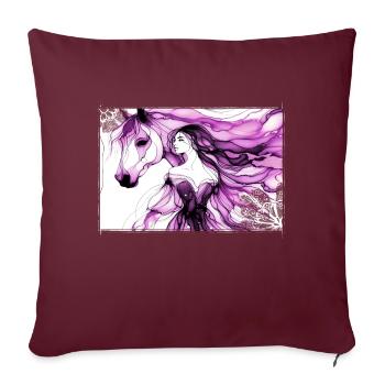 Flowers Women girl fashion design art female style - Sofa pillowcase 17,3'' x 17,3'' (45 x 45 cm) - burgundy - Front