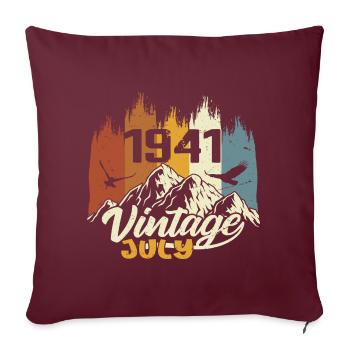 Vintage Juli 1941 Geburtstagsgeschenk Juli 1941 - Sofakissenbezug 45 x 45 cm - Burgunderrot - Vorne