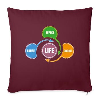 Das Leben - Prinzip Arbeitsweise und Sytem - Sofakissenbezug 45 x 45 cm - Burgunderrot - Vorne