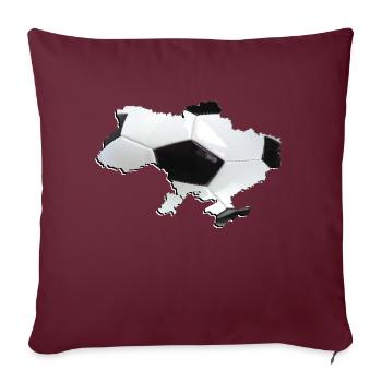 Ukraine Landkarte umrahmt echten Fußball - Sofakissenbezug 45 x 45 cm - Burgunderrot - Vorne