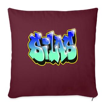 Graffiti SILAS BLEU CADEAU ANNIVERSAIRE NAISSANCE - Housse de coussin décorative 45 x 45 cm - bordeaux - Devant