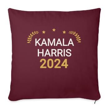Kamala Harris à la présidence 2024 - Housse de coussin décorative 45 x 45 cm - bordeaux - Devant
