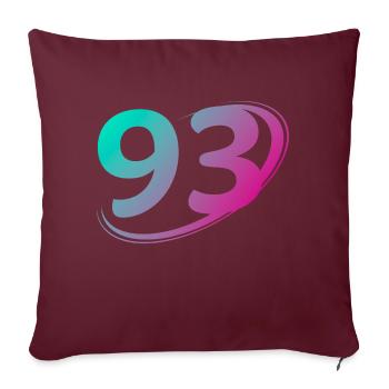 Numéro 93 multicolore - Housse de coussin décorative 45 x 45 cm - bordeaux - Devant