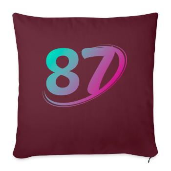 Numéro 87 multicolore - Housse de coussin décorative 45 x 45 cm - bordeaux - Devant