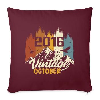 Né Octobre 2016 - Anniversaire Octobre 2016Gebo - Housse de coussin décorative 45 x 45 cm - bordeaux - Devant