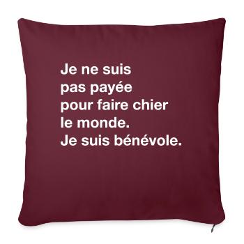 cadeau citation humoristique original drole phrase - Housse de coussin décorative 45 x 45 cm - bordeaux - Devant