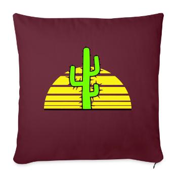 Cactus, Soleil, Épineux, Nuit, Désert, Coucher de soleil - Housse de coussin décorative 45 x 45 cm - bordeaux - Devant
