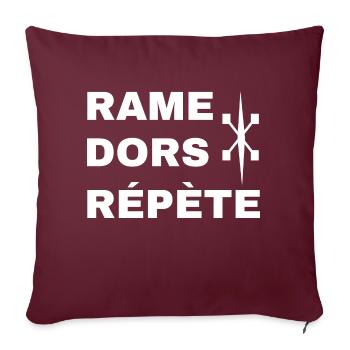 Rame dors répète Rameur d'aviron - Housse de coussin décorative 45 x 45 cm - bordeaux - Devant
