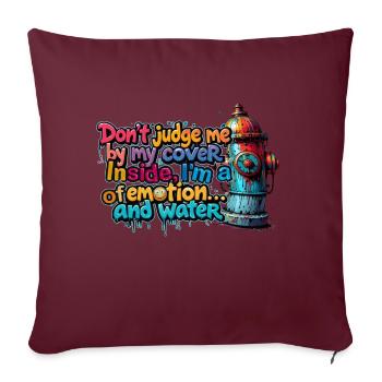Je suis une source d’émotion et d’eau - Housse de coussin décorative 45 x 45 cm - bordeaux - Devant