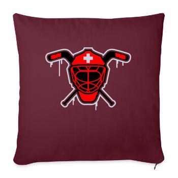 Hockey Goalie Mask Suisse - Housse de coussin décorative 45 x 45 cm - bordeaux - Devant