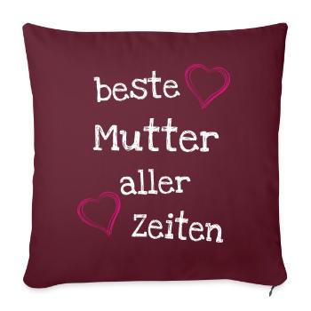 Beste Mutter aller Zeiten - Sofakissenbezug 45 x 45 cm - Burgunderrot - Vorne