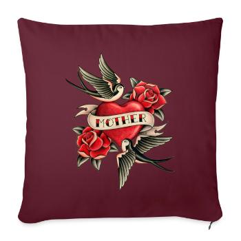 TATOUAGE MÈRE - Housse de coussin décorative 45 x 45 cm - bordeaux - Devant