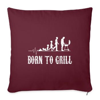 Baby Kind Evolution Grillen Geburt Herz Geschenk - Sofakissenbezug 45 x 45 cm - Burgunderrot - Vorne