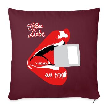 Suesse Liebe - Sofakissenbezug 45 x 45 cm - Burgunderrot - Vorne
