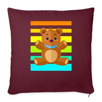 Teddybär Sunset - Sofakissenbezug 45 x 45 cm - Burgunderrot - Vorne