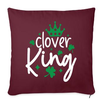 Fête de la Saint-Patrick - Roi du trèfle - Roi du trèfle - Housse de coussin décorative 45 x 45 cm - bordeaux - Devant