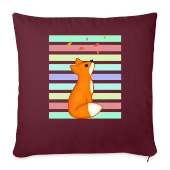 Roter Fuchs im Sonnenuntergang - Sofakissenbezug 45 x 45 cm - Burgunderrot - Vorne