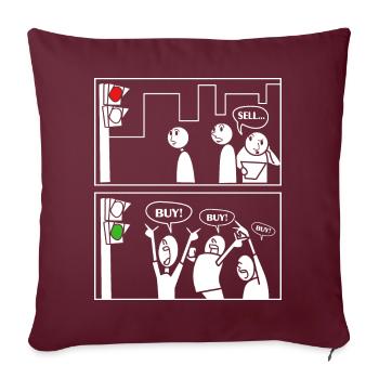 Actions boursières bourse de négociation trading trader day trader - Housse de coussin décorative 45 x 45 cm - bordeaux - Devant
