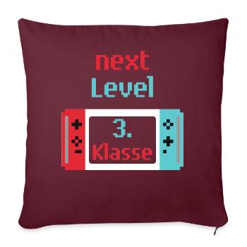 3e année de troisième année - Housse de coussin décorative 45 x 45 cm - bordeaux - Devant