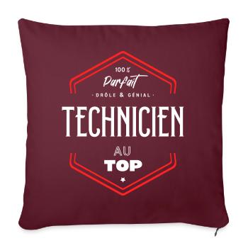 Technicien parfait et au top - Housse de coussin décorative 45 x 45 cm - bordeaux - Devant