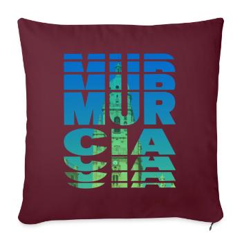 Murcie Espagne Ville Skyline Accueil Amour Vacances - Housse de coussin décorative 45 x 45 cm - bordeaux - Devant