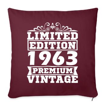 Born in 1963 Vintage Limited Edition 60 Years - Sofakissenbezug 45 x 45 cm - Burgunderrot - Vorne
