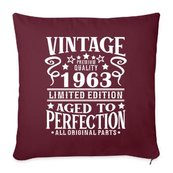 Retro Vintage 1963 Birthday 60 Years Born in 1963 - Sofakissenbezug 45 x 45 cm - Burgunderrot - Vorne
