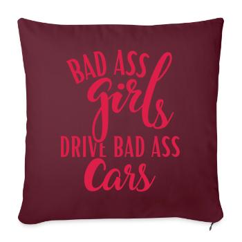 LES FILLES BADASS CONDUISENT DES VOITURES BAD ASS - Housse de coussin décorative 45 x 45 cm - bordeaux - Devant