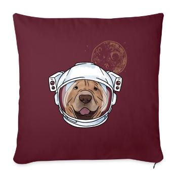 Shar Pei chinois - Housse de coussin décorative 45 x 45 cm - bordeaux - Devant