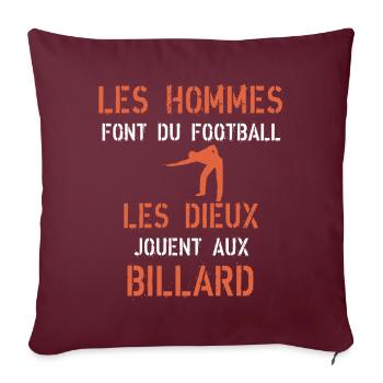 Billard Joueur de billard - Housse de coussin décorative 45 x 45 cm - bordeaux - Devant