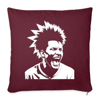 Schreiender Punkrocker mit Mohican Anarchy Punk - Sofakissenbezug 45 x 45 cm - Burgunderrot - Vorne