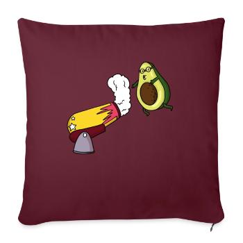 Avocado Zirkus Kanone - Sofakissenbezug 45 x 45 cm - Burgunderrot - Vorne