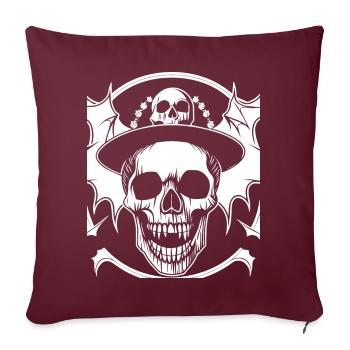 Horreur Crâne Crâne Art Crâne Gothique Heavy Metal - Housse de coussin décorative 45 x 45 cm - bordeaux - Devant