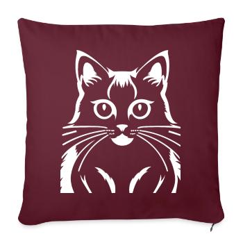 Lustige Katzensilhouette Freche Spaßkatzen - Sofakissenbezug 45 x 45 cm - Burgunderrot - Vorne