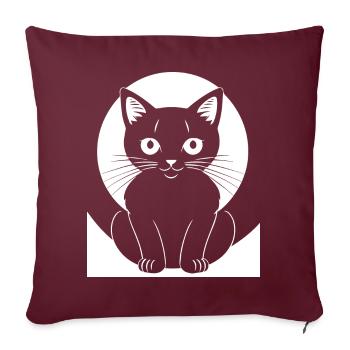 Drôle Chat Silhouette Effronté Fun Chats - Housse de coussin décorative 45 x 45 cm - bordeaux - Devant